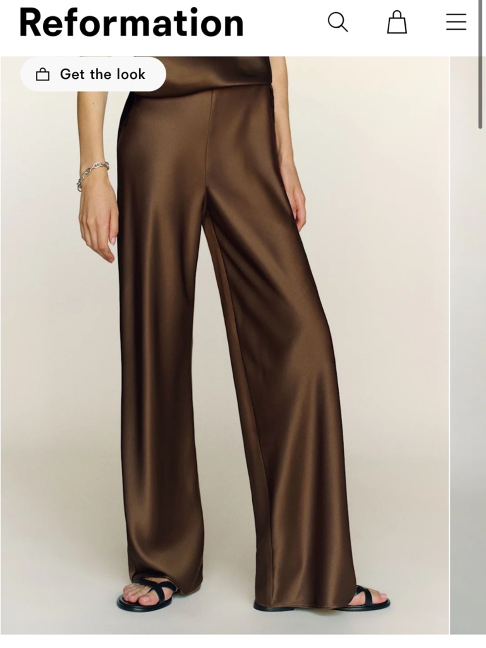 Reformation Gale Satin Midrise Bias Pant